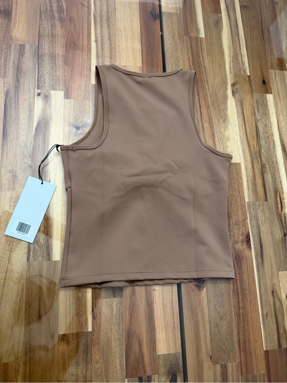 NWT Girlfriend Collective Quinn Twist Tank Top Taupe Brown Sz M - Picture 6 of 6
